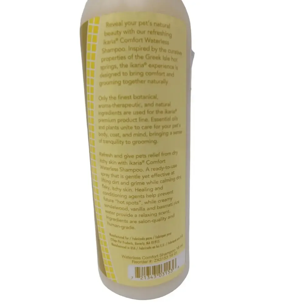 Ikaria Pet Dog Cat Coat Mist 16 oz Comfort Soften Coat Sandlewood Vanilla Scent